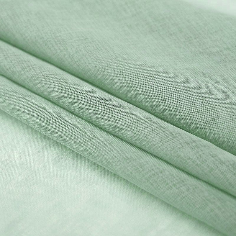 TOAVA DECO Christmas Mint Green Semi Sheer Curtains 84 Inches Long Faux Linen Mint Green Sheers Rod Pocket for Bedroom Living Room Girls Kids Room 2 Panels Xmas 52x84 - Image 5